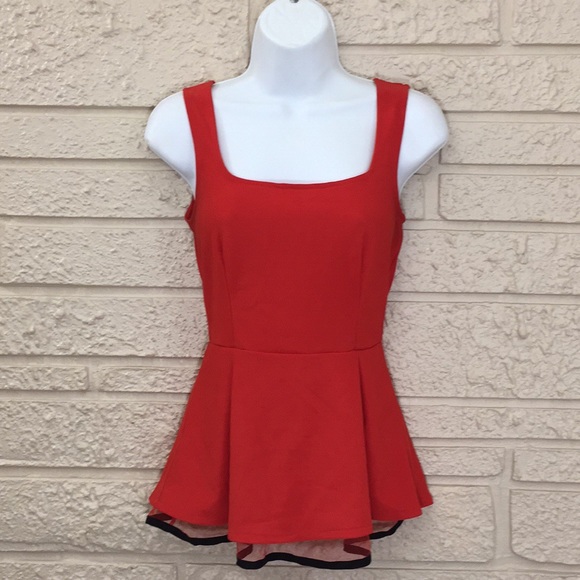 Charlotte Russe Tops - 🌹Charlotte Russ Lattice Back Peplum Top